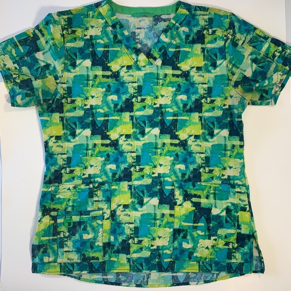 Carhartt Force Women Scrub Top Abstract Nursing M - Picture 1 of 10
